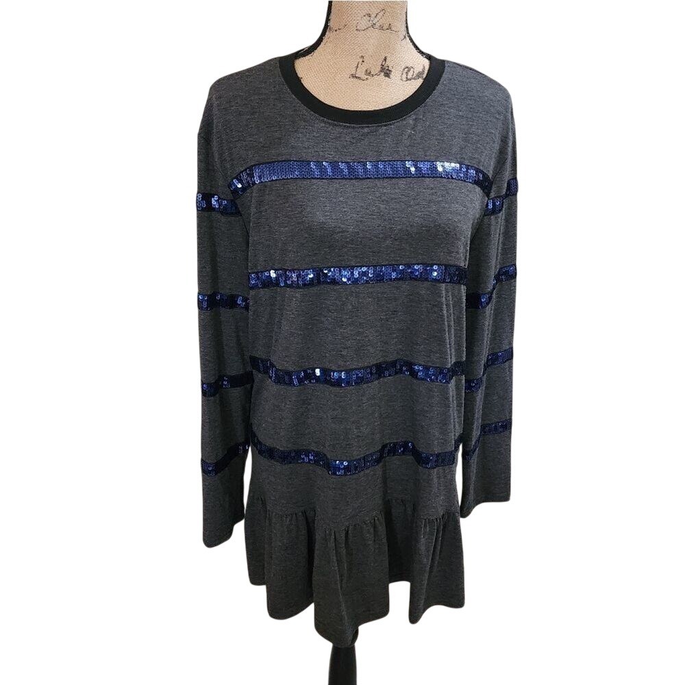 English Factory super soft sequin grey tunic size large